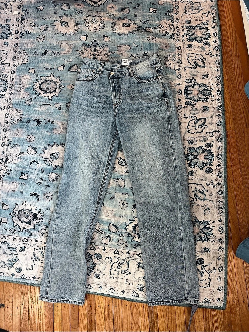 MOTHER Straight Leg Jeans in Blue